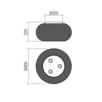 Redo 01-3139 - Deckenleuchte CROKET 3xE27/42W/230V d 40 cm golden