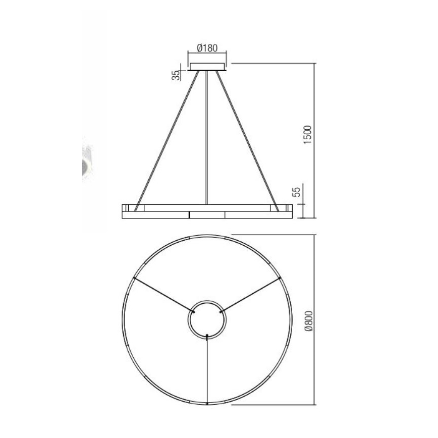 Redo 01-3175 - Dimmbare LED-Hängeleuchte an Schnur CASTLE LED/45W/230V golden