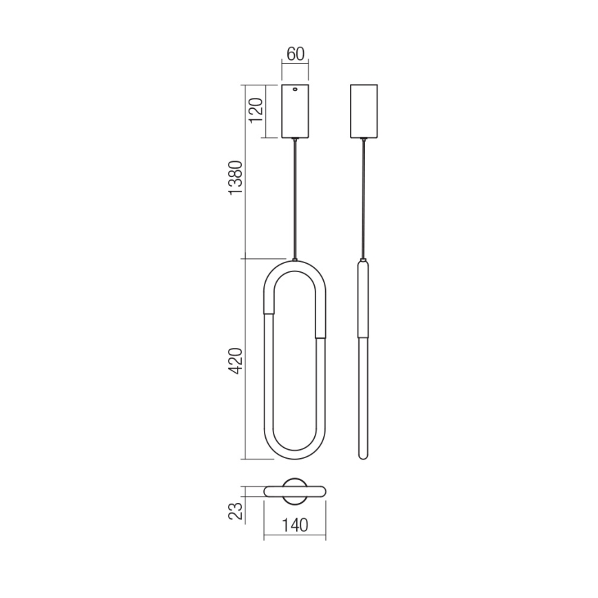 Redo 01-3184 - Dimmbare LED-Hängeleuchte an Schnur LATIUM LED/9W/230V schwarz