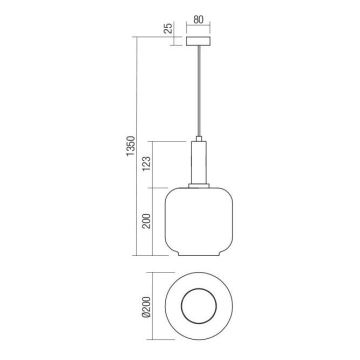 Redo 01-3213 - Hängeleuchte an Schnur BRINA 1xE27/23W/230V