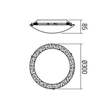 Redo 05-864 - LED-Deckenleuchte ARTEMIS LED/12W/230V d 30 cm golden