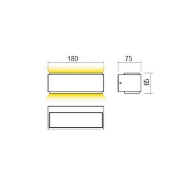 Redo 90402 - LED-Wandleuchte für den Außenbereich DASH LED/9W/230V 4000K IP65 anthrazit