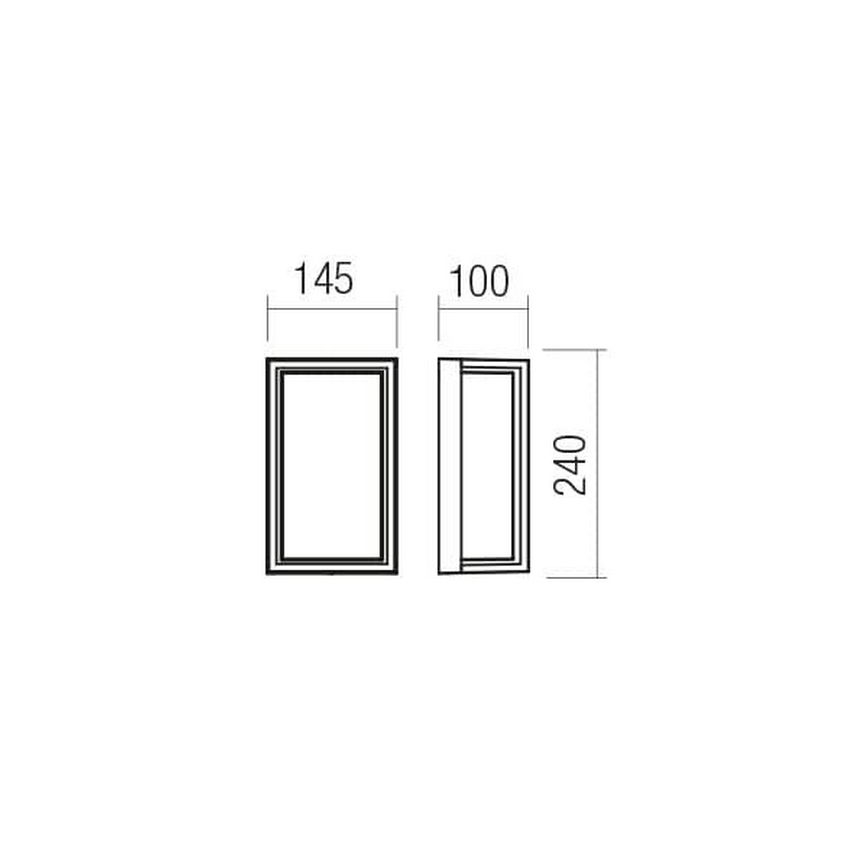 Redo 90534 - LED-Wandleuchte für den Außenbereich QUADRIS LED/12W/230V IP54 braun