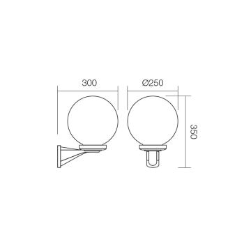 Redo 9789 - Außenwandbeleuchtung SFERA 1xE27/42W/230V IP44 weiß