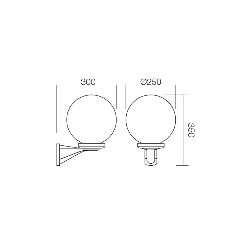 Redo 9789 - Außenwandbeleuchtung SFERA 1xE27/42W/230V IP44 weiß