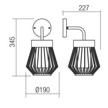 Redo 9843 - Outdoor-Wandlampe TITTI 1xE27/42W/230V IP44 anthrazit