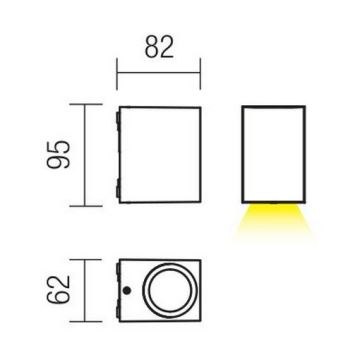 Redo 9907 - LED-Wandleuchte für Außenbereiche BEAM LED/5W/230V IP54