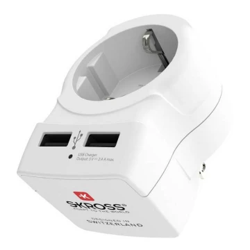 Reiseadapter für die USA 230V + 2x USB-Anschluss