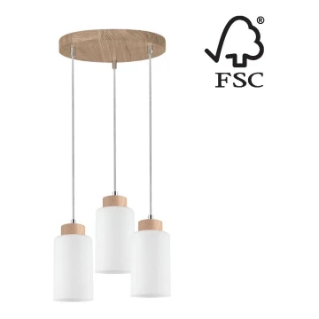 Schnur-Hängeleuchte BOSCO 3xE27/60W/230V – FSC-zertifiziert