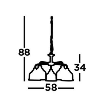 Searchlight - Kronleuchter an Kette BISTRO 5xE27/60W/230V Chrom