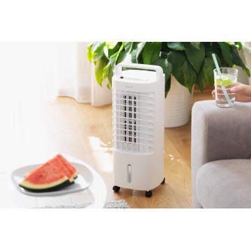 Sencor - Mobiler Luftkühler mit LED-Anzeige 3in1 45W/230V weiß + Fernbedienung
