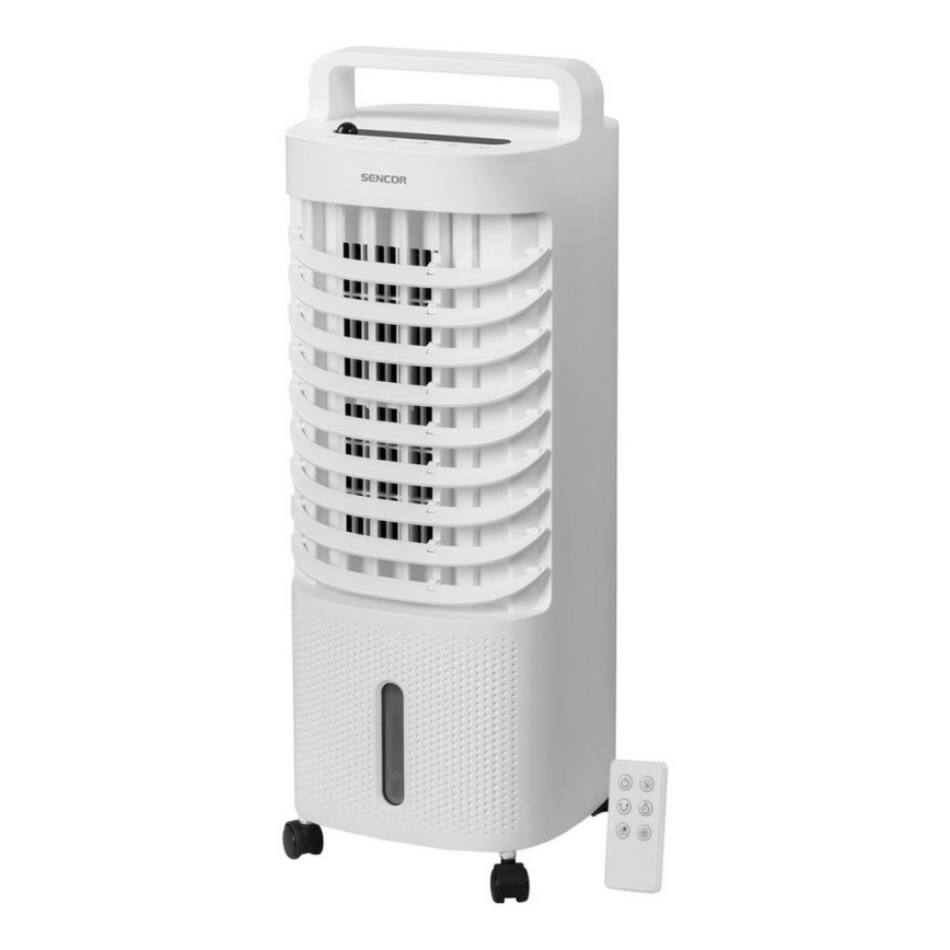 Sencor - Mobiler Luftkühler mit LED-Anzeige 3in1 45W/230V weiß + Fernbedienung