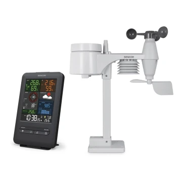 Sencor - Professionelle Wetterstation mit Farbdisplay und Alarmfunktion 1xCR2032