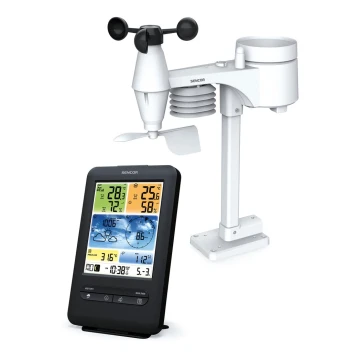 Sencor - Professionelle Wetterstation mit LCD-Farbdisplay 1xCR2032 Wi-Fi