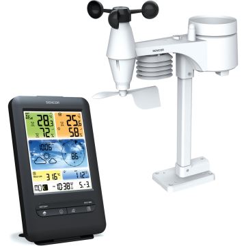 Sencor - Professionelle Wetterstation mit LCD-Farbdisplay 1xCR2032 Wi-Fi