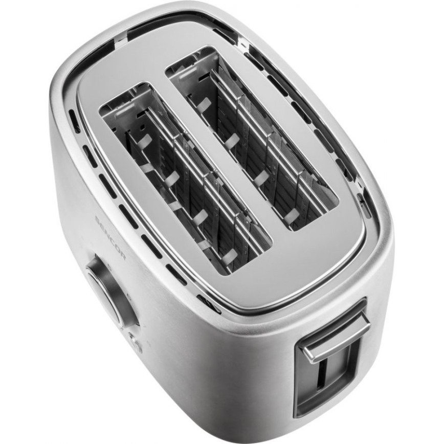 Sencor – Toaster mit zwei Schlitzen und Aufwärm-Funktion 1000W/230V silbern