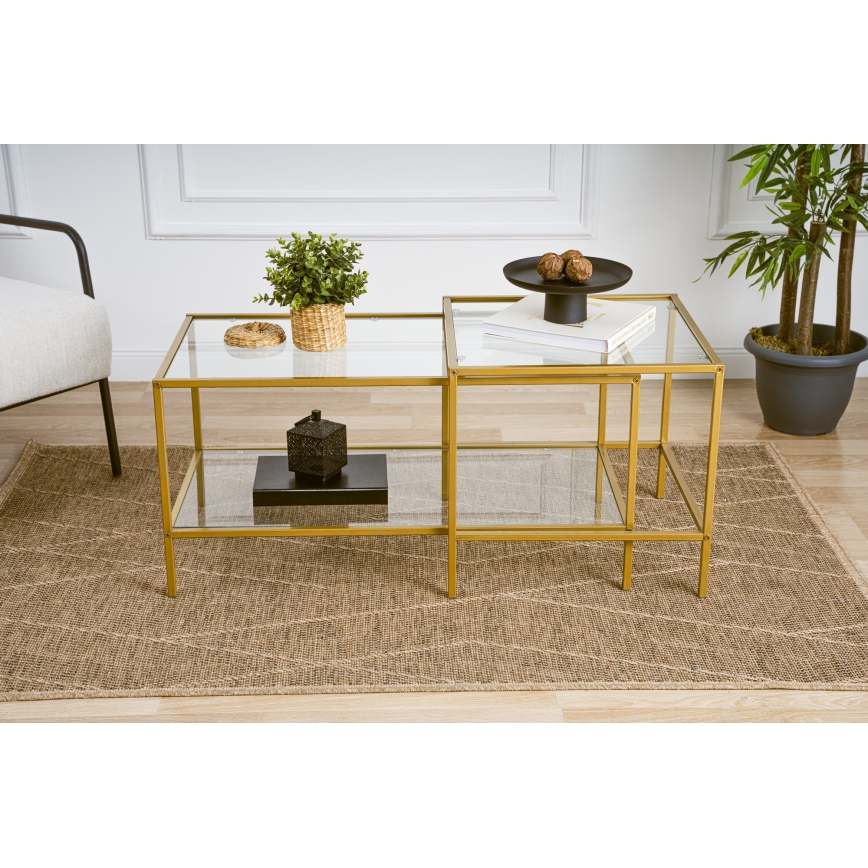 SET 2x Couchtisch SEVAY golden