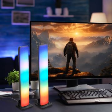 SET 2x Dimmbare LED-RGB-Tischleuchte GAMER LED/5W/5V + Fernbedienung