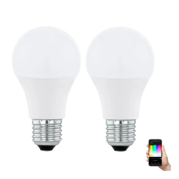SET 2x Dimmbare LED-RGBW-Glühbirne A60 E27/9W/230V 2700-6500K + FB - Eglo 11587