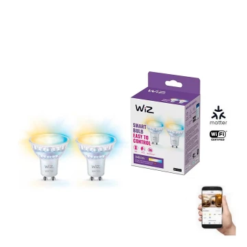 SET 2x Dimmbares LED-Leuchtmittel PAR16 GU10/4,7W/230V 2700-6500K CRI 90 Wi-Fi - WiZ