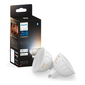 SET 2x Dimmbares LED-Leuchtmittel Philips Hue White Ambiance GU5,3/MR16/5,1W/12V 2200-6500K