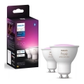 SET 2x Dimmbares LED-RGBW-Leuchtmittel Philips Hue White And Color Ambiance GU10/4,2W/230V 2000-6500K