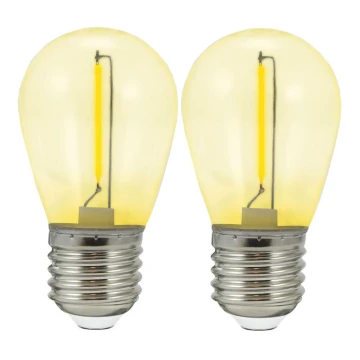 SET 2x LED-Glühbirne PARTY E27/0,3W/36V gelb
