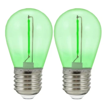 SET 2x LED-Glühbirne PARTY E27/0,3W/36V grün