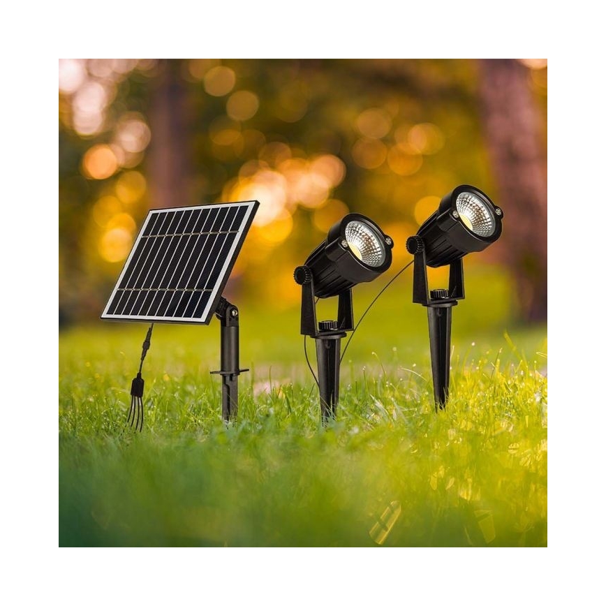 SET 2x LED-Solarlampe für den Außenbereich 2xLED/1,2W/3,7V IP65 3000K