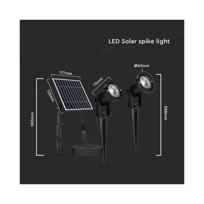 SET 2x LED-Solarlampe für den Außenbereich 2xLED/1,2W/3,7V IP65 3000K