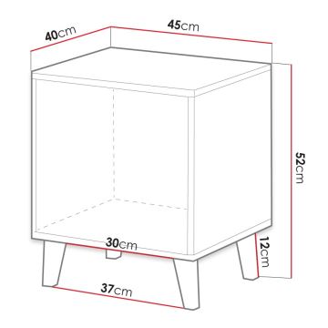 SET 2x Nachttisch VAMOS 52x45 cm braun