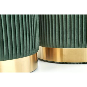 SET 2x Sitzhocker MONTY d 36/44 cm grün/golden