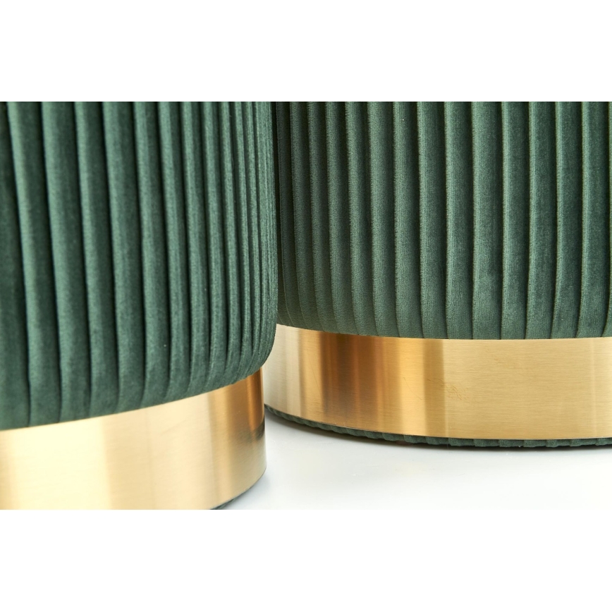 SET 2x Sitzhocker MONTY d 36/44 cm grün/golden