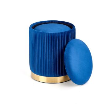 SET 2x Sitzhocker MONTY d 36/66 cm blau/golden