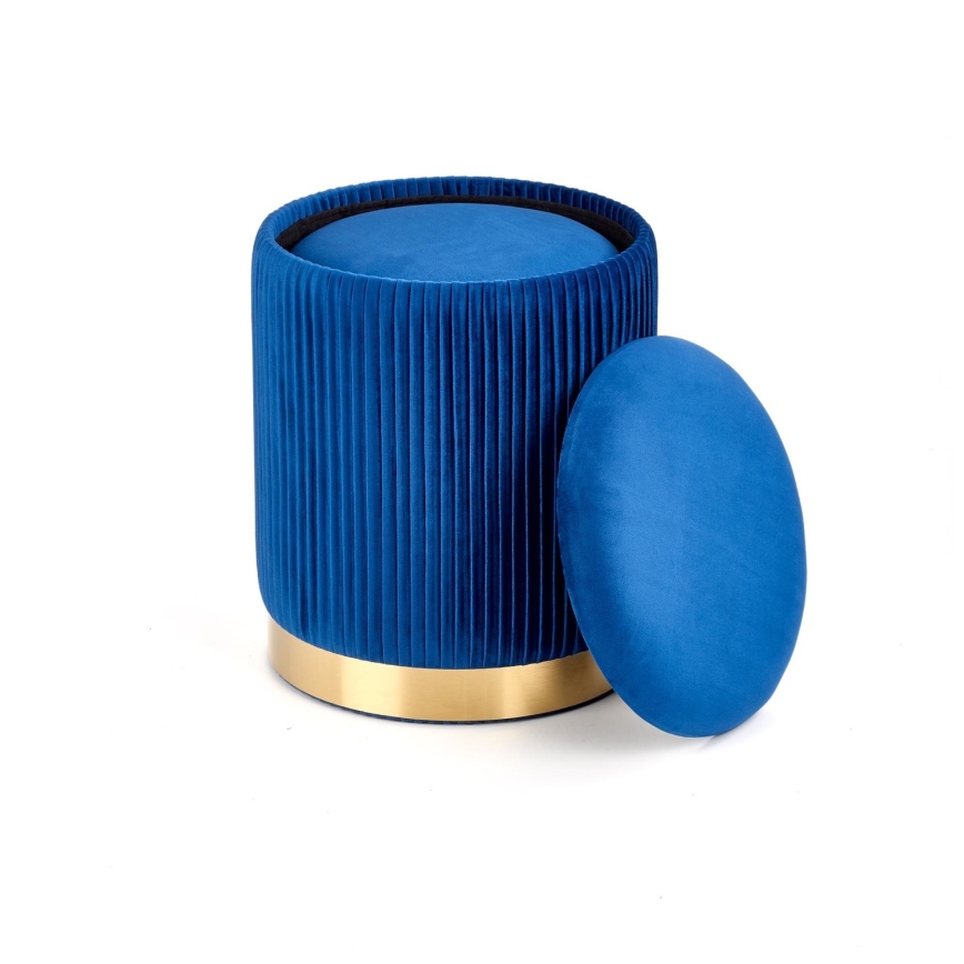 SET 2x Sitzhocker MONTY d 36/66 cm blau/golden