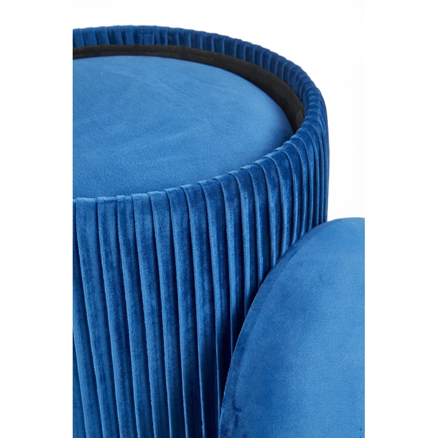 SET 2x Sitzhocker MONTY d 36/66 cm blau/golden