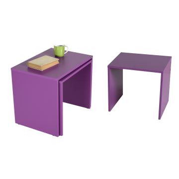 SET 3x Couchtisch violett