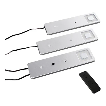 SET 3x Dimmbare LED-Küchenunterbauleuchte CORTINA LED/2,4W/230V+Fernbedienung