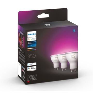 SET 3x LED dimmbare Glühbirne Philips Hue Weiß und Farbe Ambiance GU10/5W/230V 2000-6500K