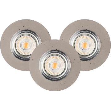 SET 3x LED-Einbauleuchte VITAR 1xGU10/5W/230V CRI 90 Beton – FSC-zertifiziert