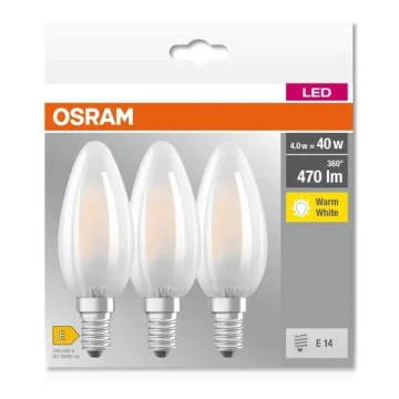SET 3x LED-Glühbirne B40 E14/4W/230V 2700K - Osram