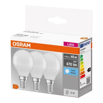 SET 3x LED Glühbirne P40 E14/4,9W/230V 4000K - Osram