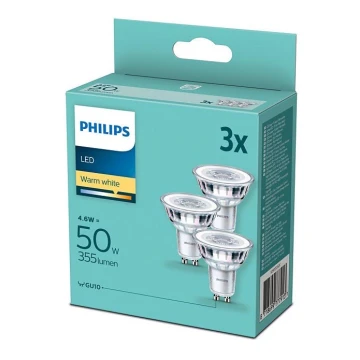 SET 3x LED Glühbirne Philips GU10/4,6W/230V 2700K