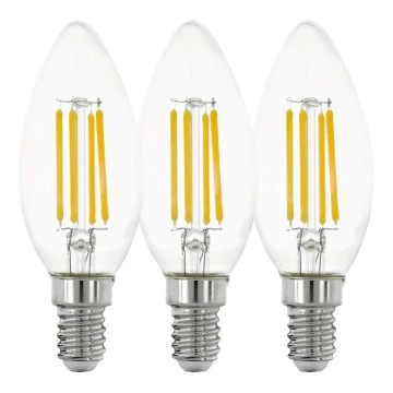 SET 3x LED-Glühlampe VINTAGE C35 E14/4W/230V 2700K - Eglo 12811