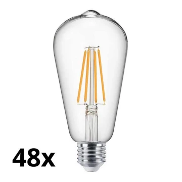 SET 48x LED-Glühbirne VINTAGE ST64 E27/7W/230V 2700K