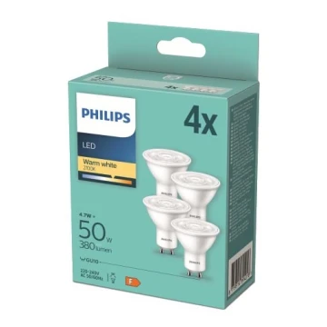 SET 4x LED Glühbirne Philips GU10/4,7W/230V 2700K