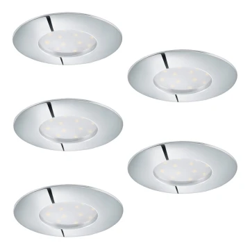 SET 5x Dimmbare LED-Einbauleuchte 1xLED/4,5W/230V glänzendes Chrom