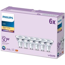 SET 6x LED-Leuchtmittel Philips GU10/4,6W/230V 2700K