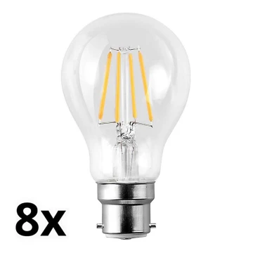 SET 8x LED-Glühbirne A60 B22/7W/230V 2700K