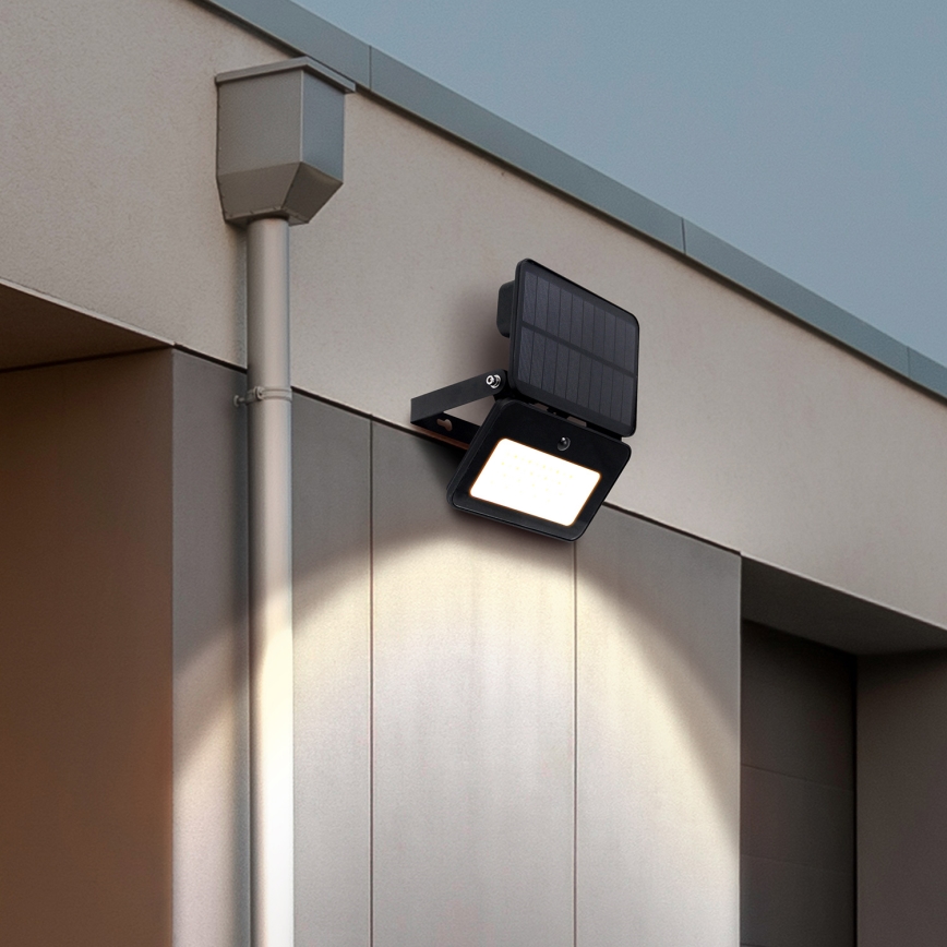 Dimmbarer LED-Solarstrahler mit Bewegungs- und Dämmerungssensor LED/6W/2200 mAh 3000/4000/6500K IP65